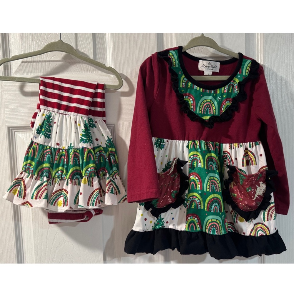 Adorable Christmas Rainbow Kids Matching Set